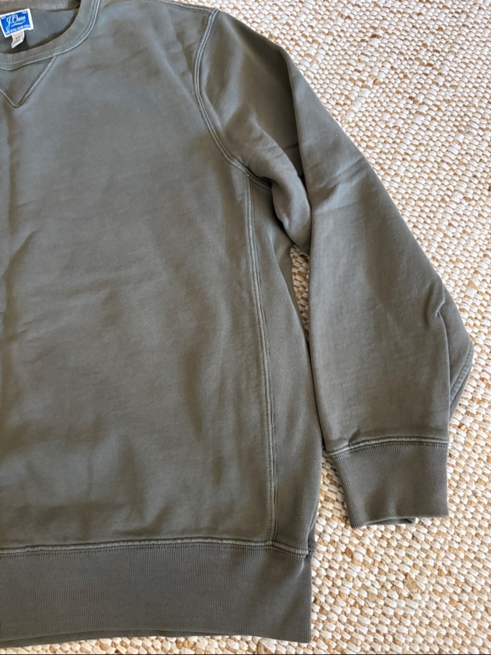 J. Crew Olive Green Crewneck Sweatshirt - Picture 4 of 5